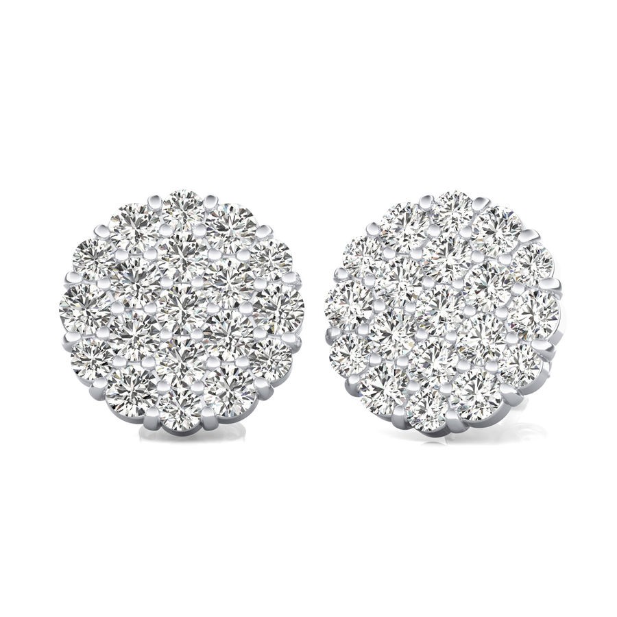 2.50 Ct. T.W. Cluster Stud Earrings