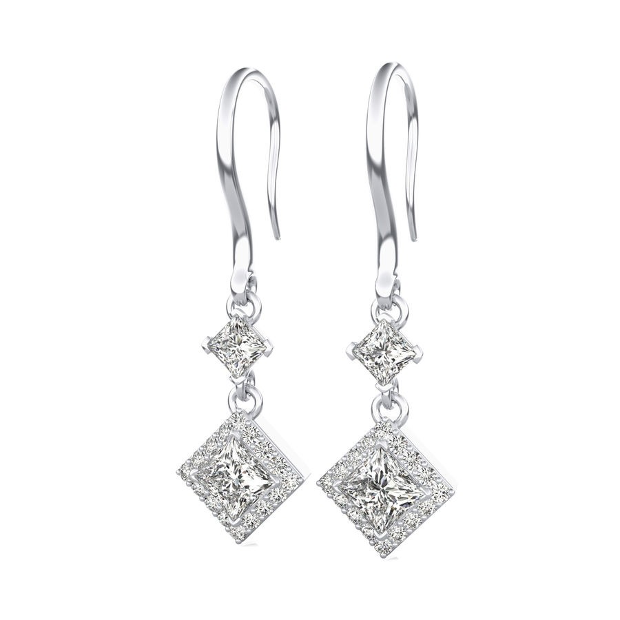 Lever Back Halo Earrings