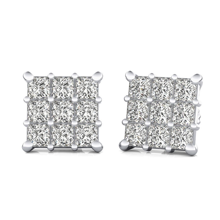 1.50 Ct. T.W. Cluster Stud Earrings