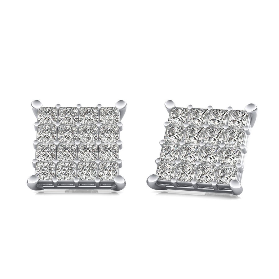 3.00 Ct. T.W. Cluster Stud Earrings