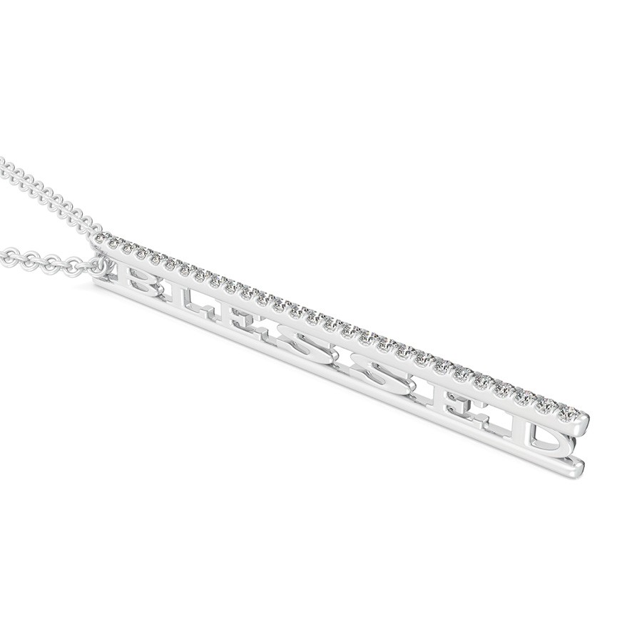 "BLESSED"  Drop Bar Pendant 