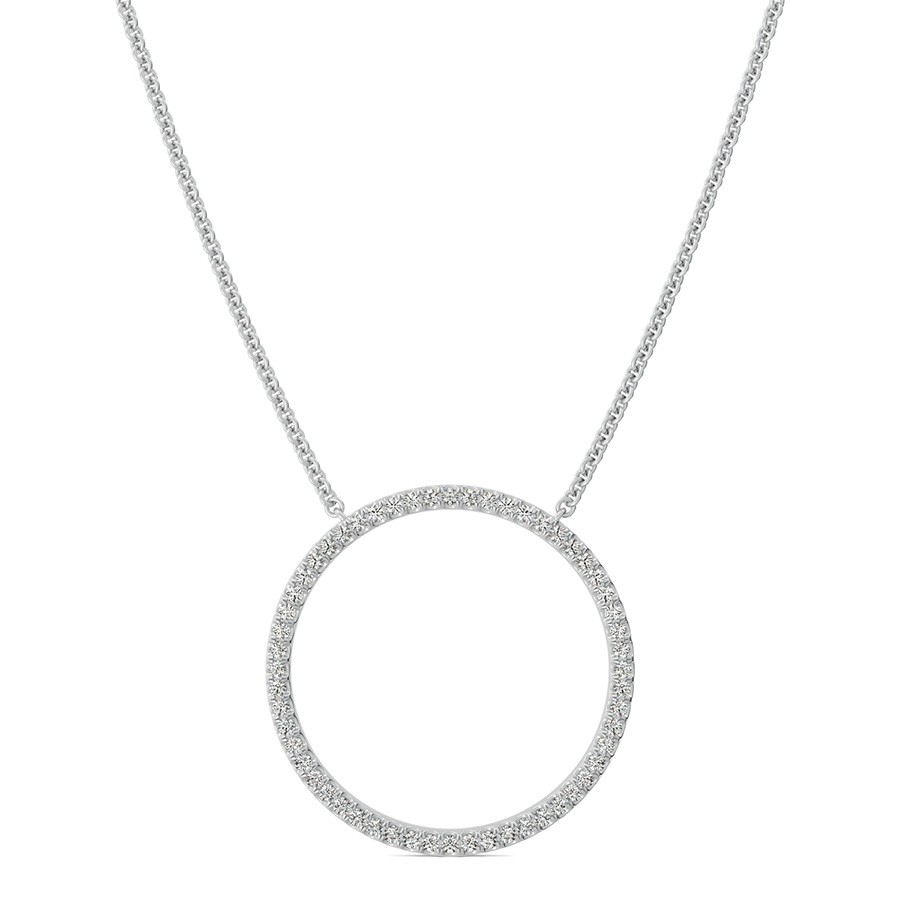 Circle Pendant 7/8 Inch With Pave Set Stones