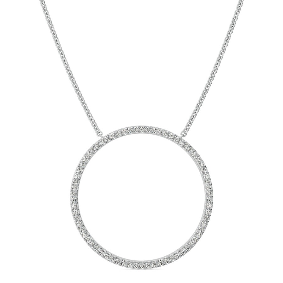Circle Pendant 1 Inch With Pave Set Stones