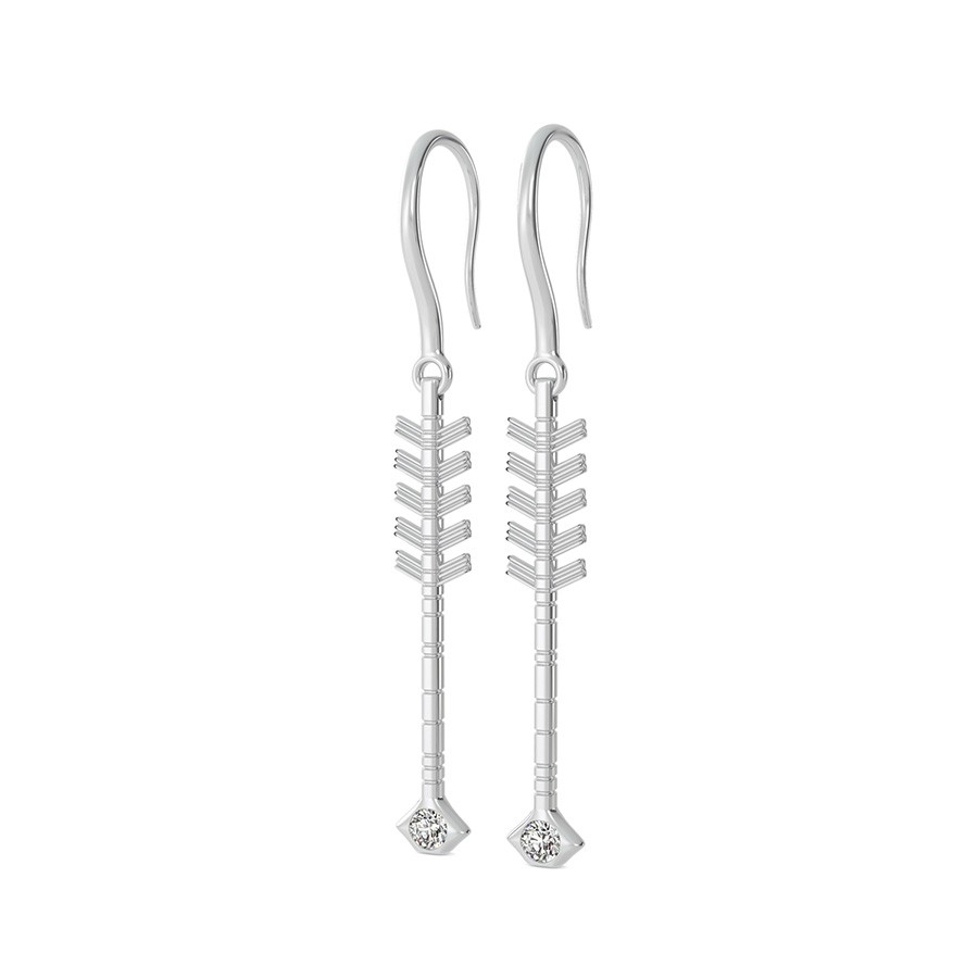 Tribal Drop Earrings With Bezel Set Stone