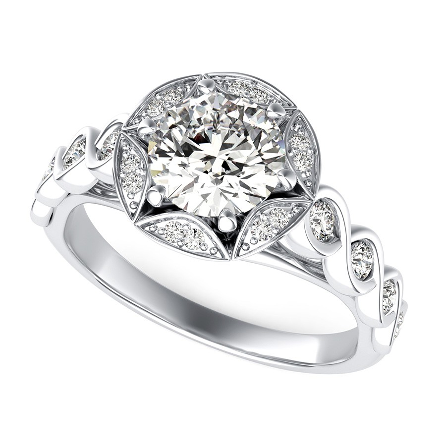 Unique Halo Engagement Ring