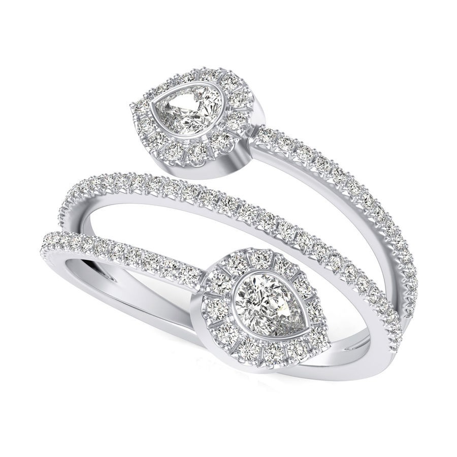 Pear Spiral Ring