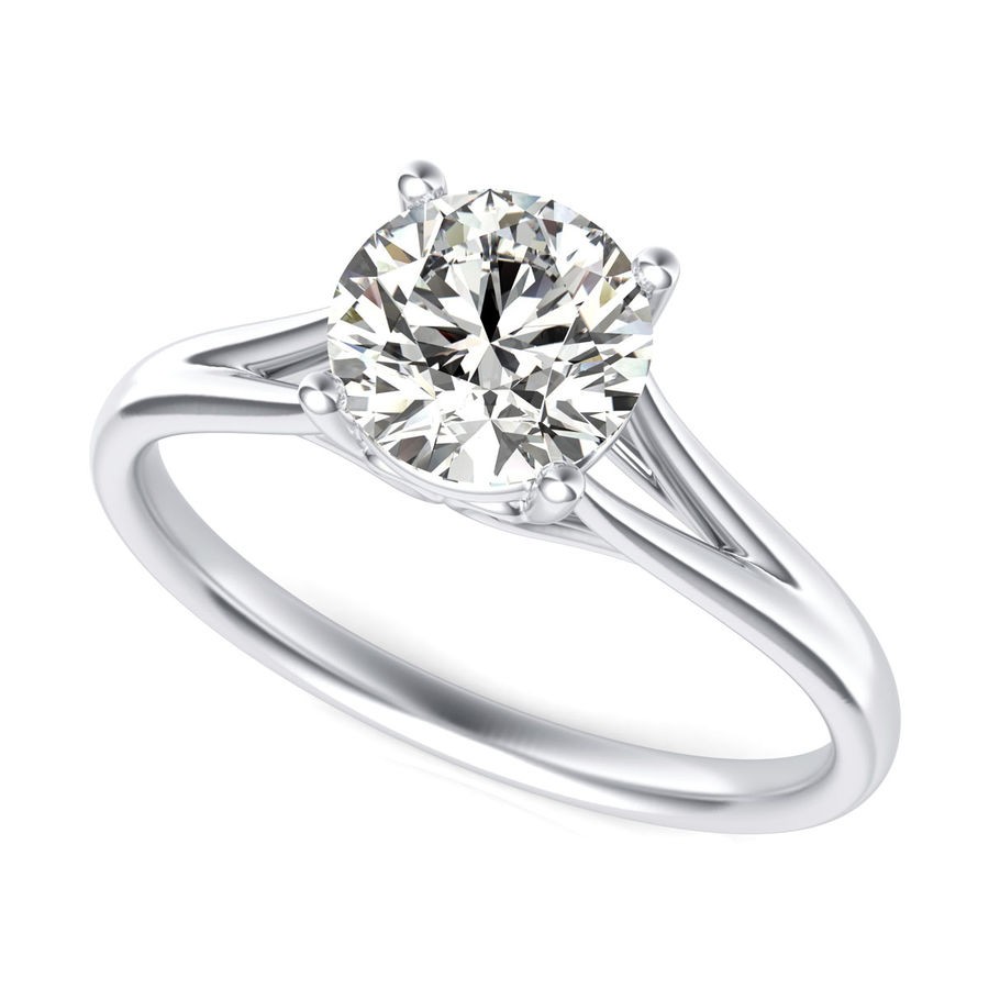 Cathedral Split Shank Solitaire Engagement Ring
