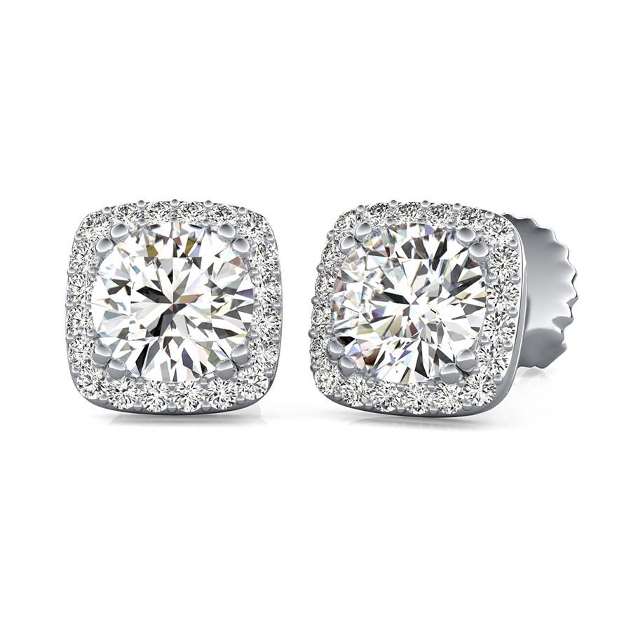 Square Halo Earrings