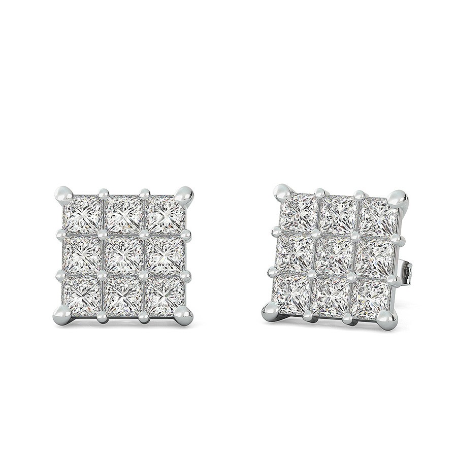 1.25 Ct. T.W. Cluster Stud Earrings