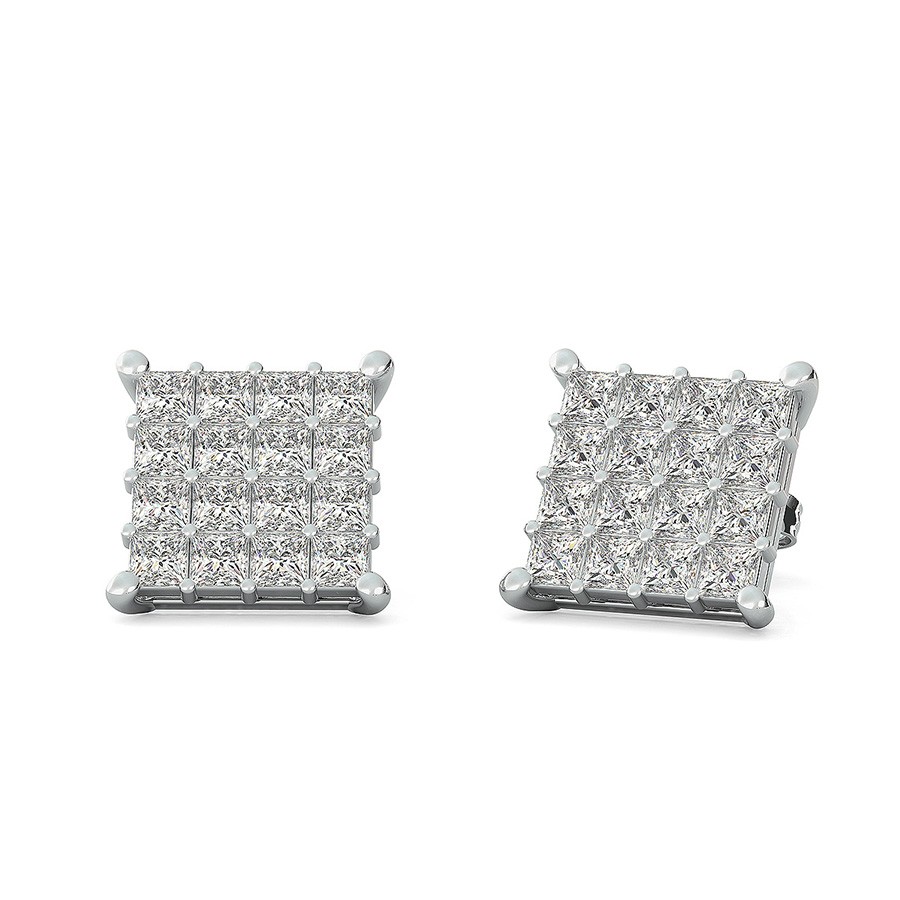 1.50 Ct. T.W. Cluster Stud Earrings