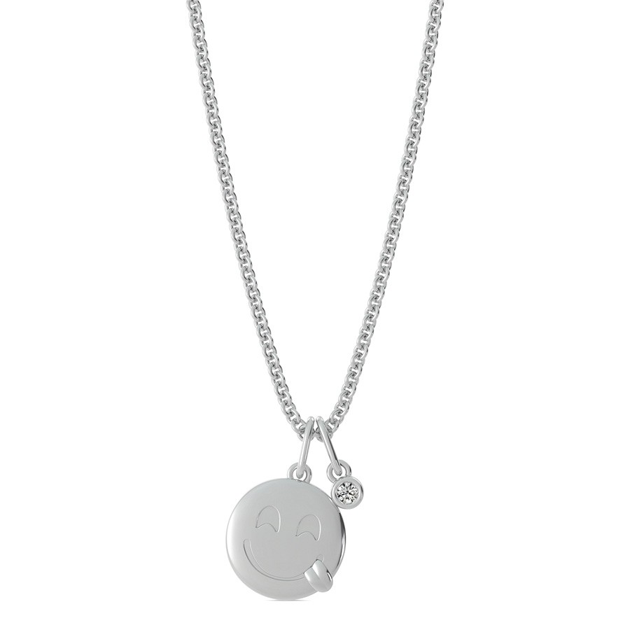Silly Face Emoji Disc Pendant