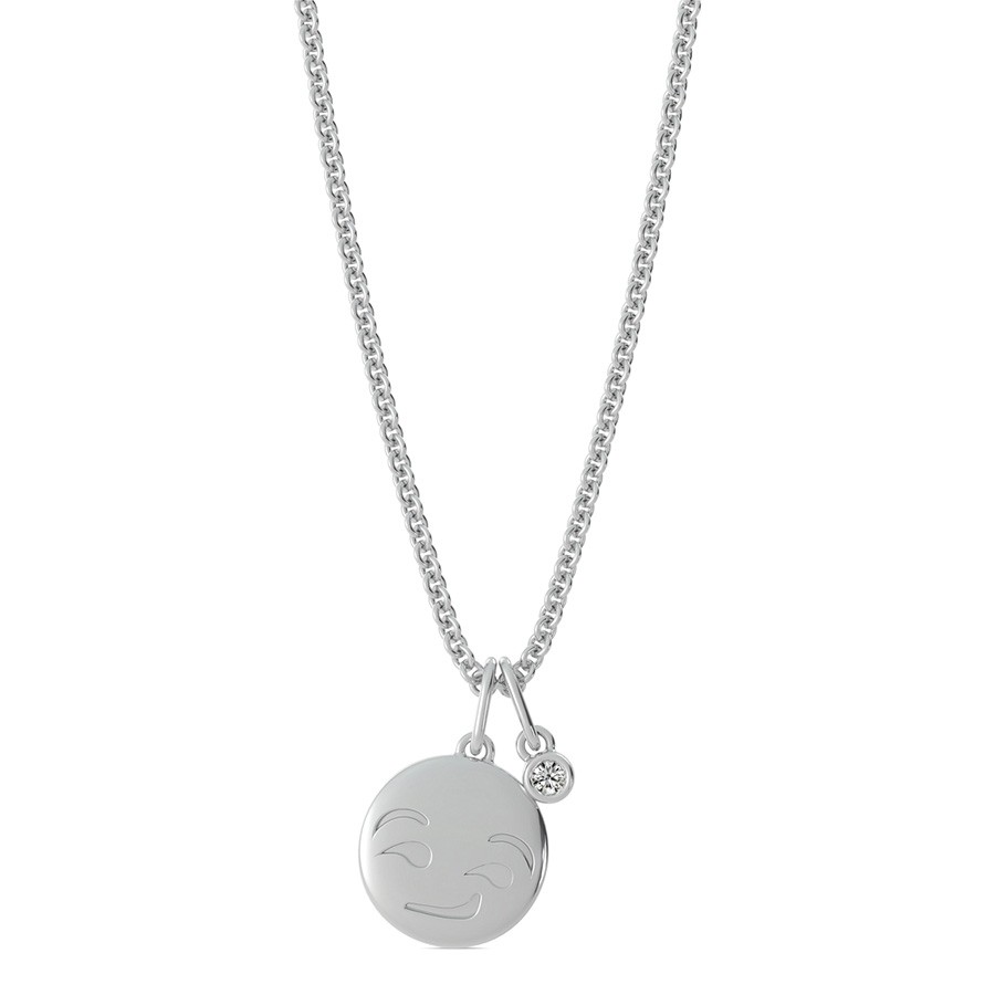 Smirking Emoji Disc Pendant