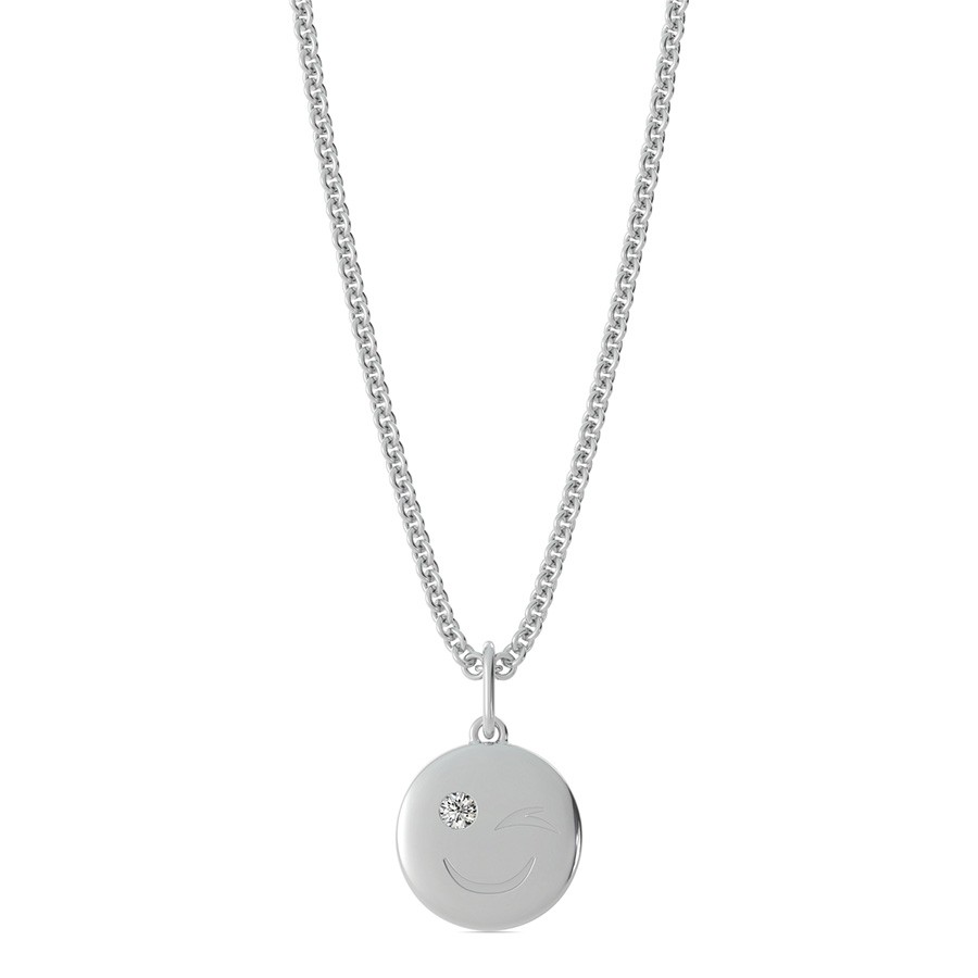 Winking Emoji Coin Pendant