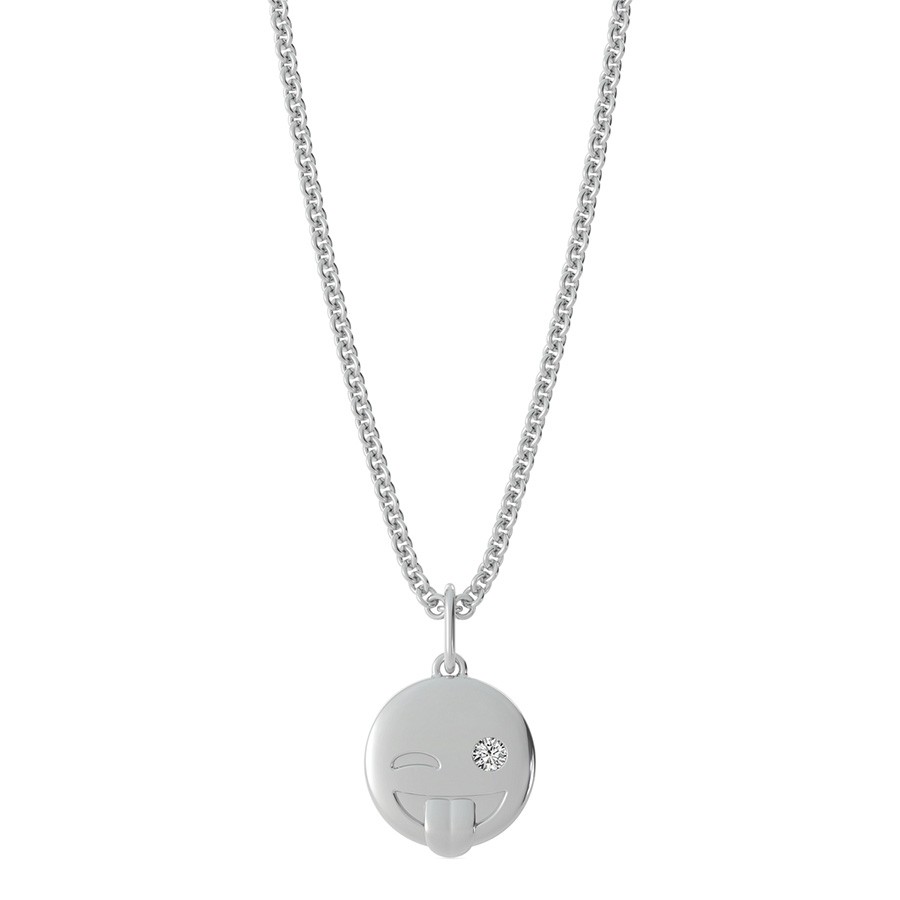 Smiley Tongue Out Emoji Coin Pendant