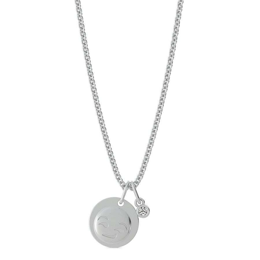 Smirk Emoji Disc Pendant