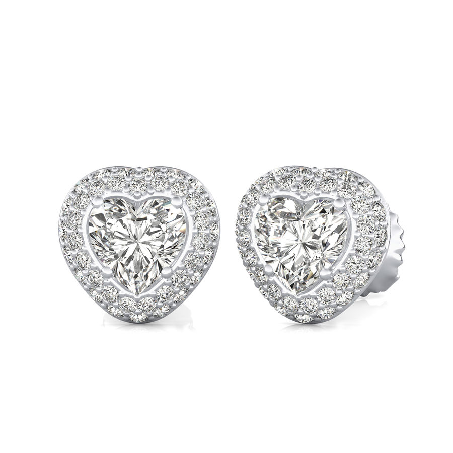 Micro Pave Halo Stud Earrings