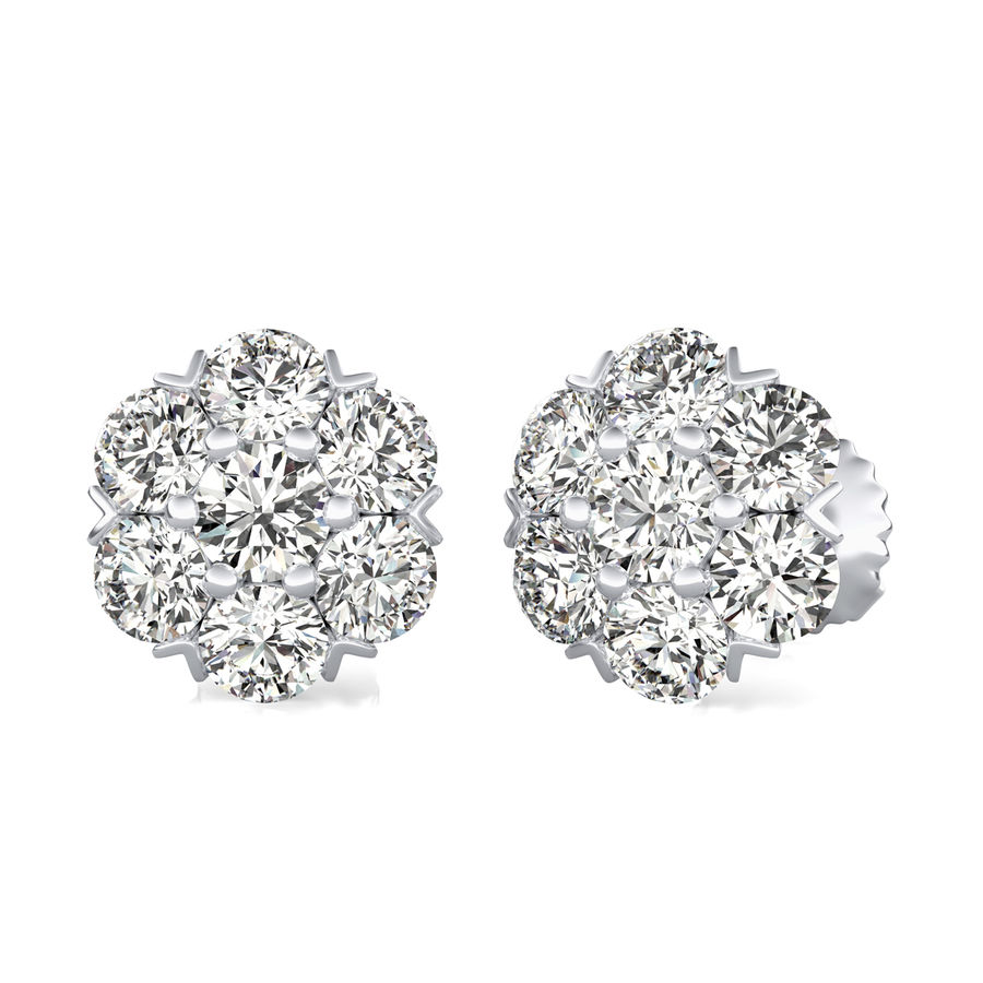 2.00 Ct. T.W. Cluster Stud Earrings