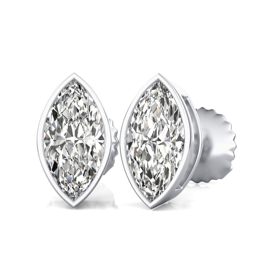 Bezel Stud Earrings