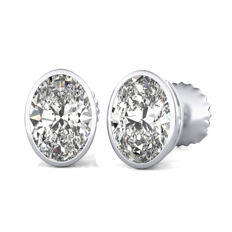 Bezel Stud Earrings