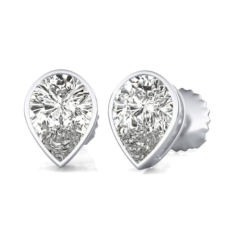 Bezel Stud Earrings