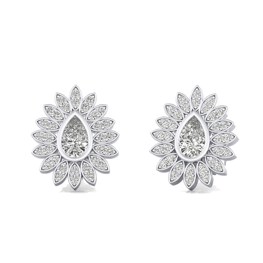 Flower Halo Stud Earrings