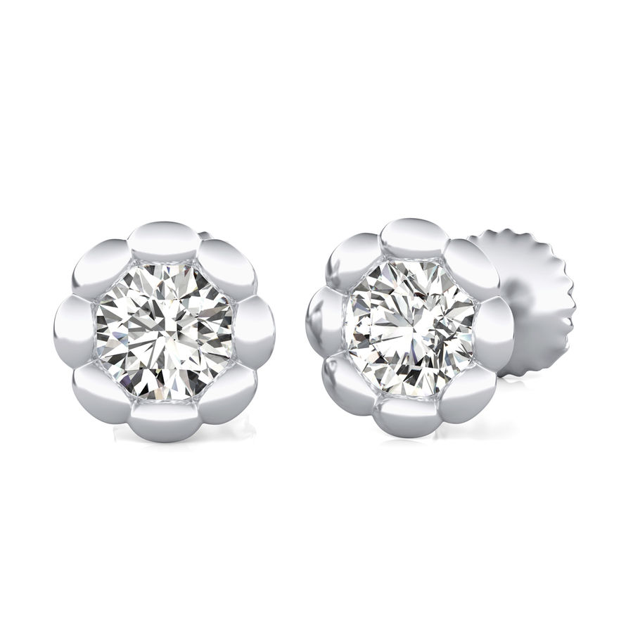Bezel Stud Earrings Katt Diamonds