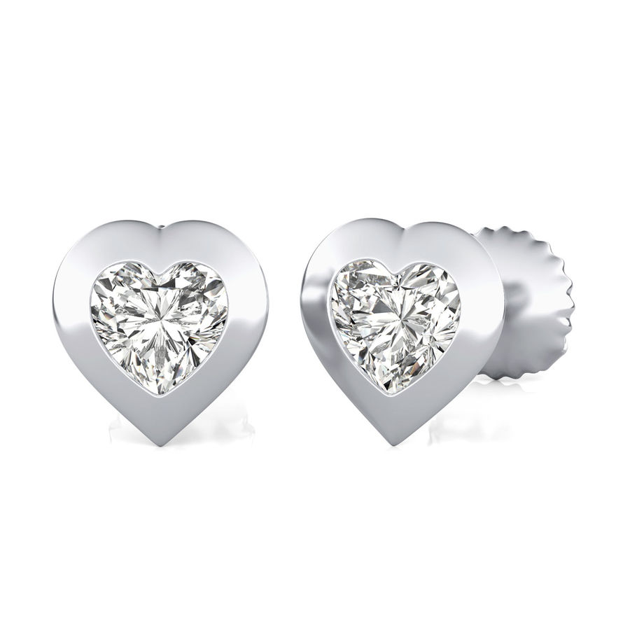 Bezel Stud Earrings