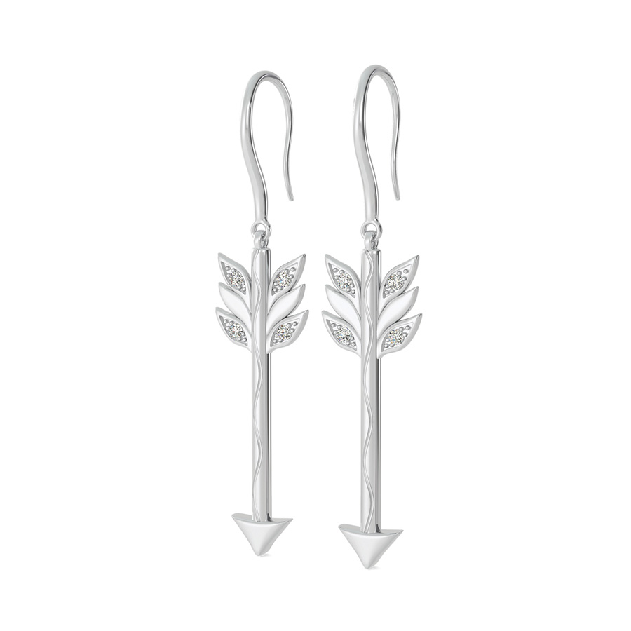 Leaf Arrow Drop Earrings