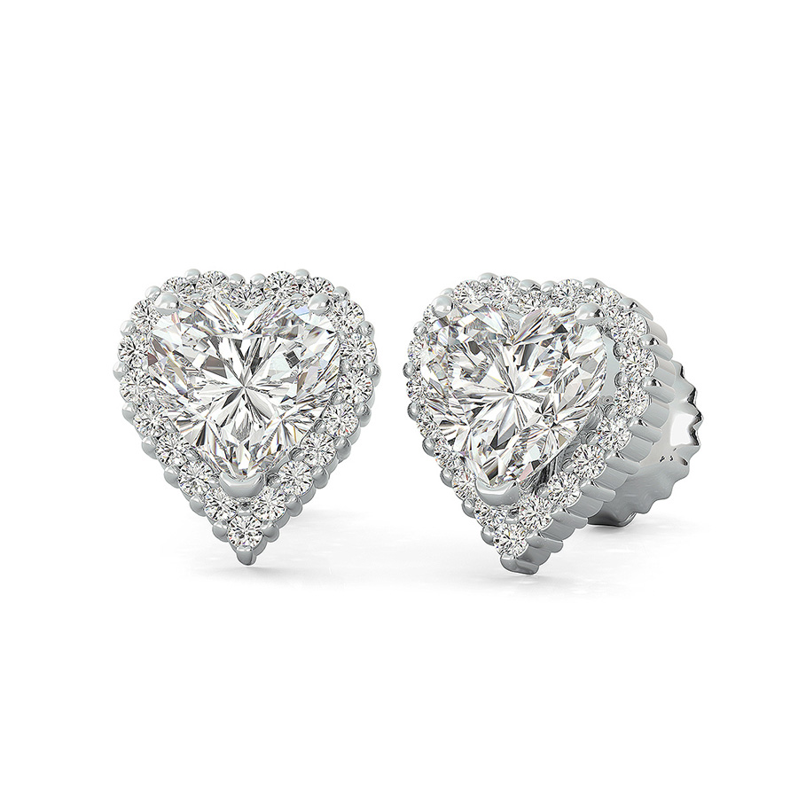 Share Prong Basket Halo Earrings