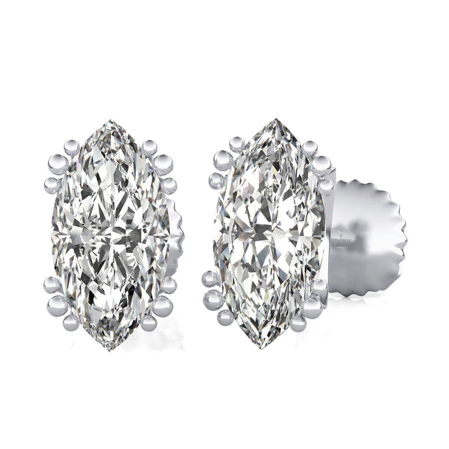Crown Prong Stud Earrings 