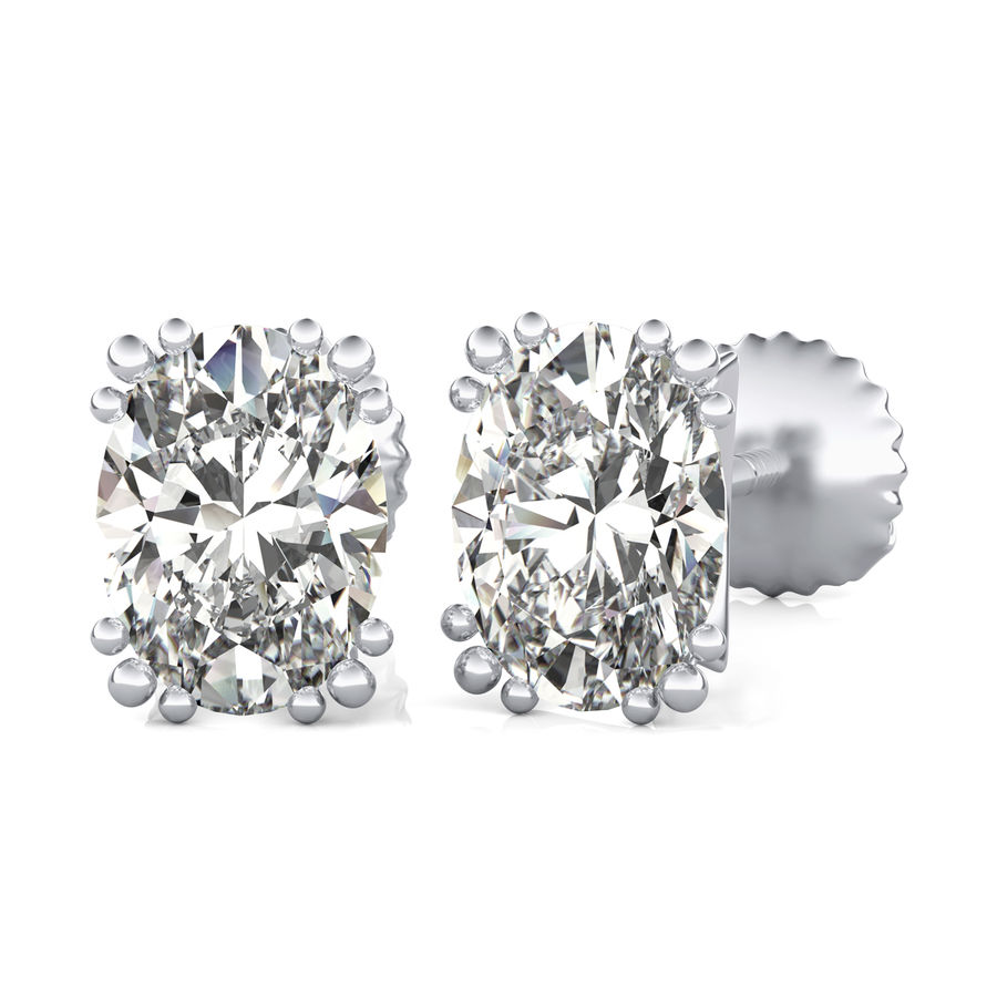 Crown Prong Stud Earrings 