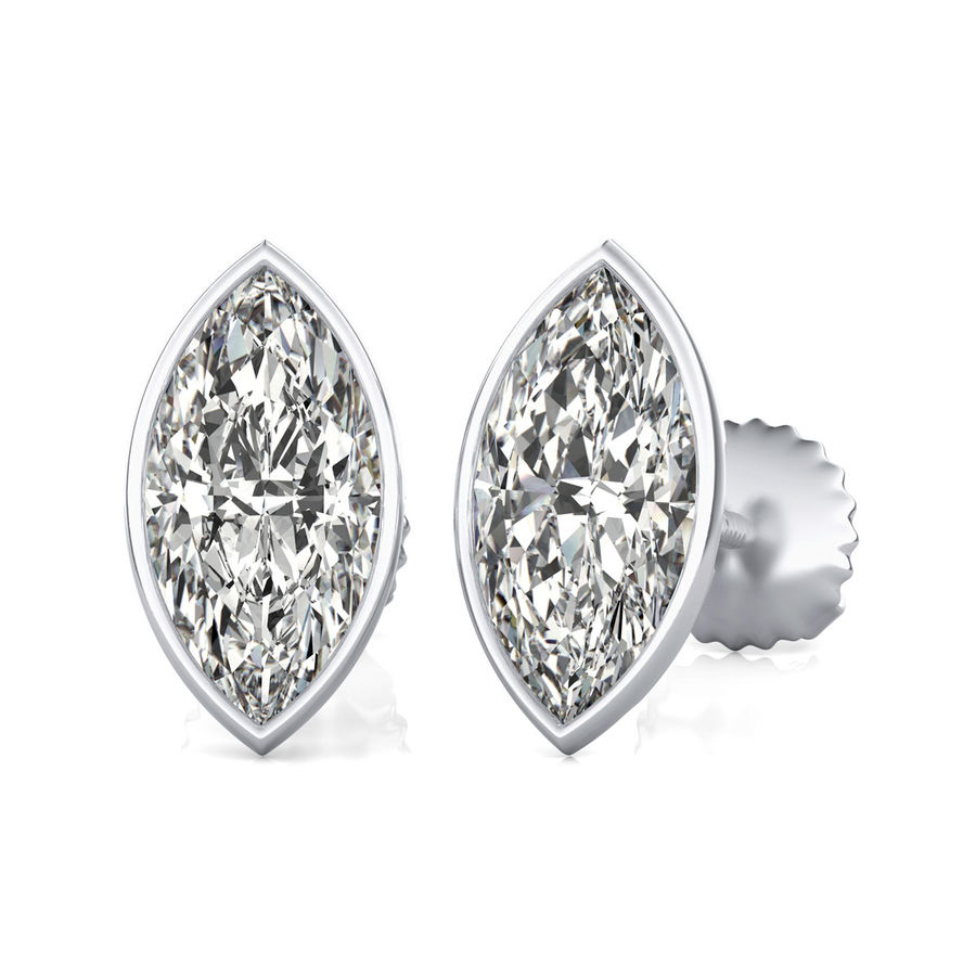 Bezel Stud Earrings