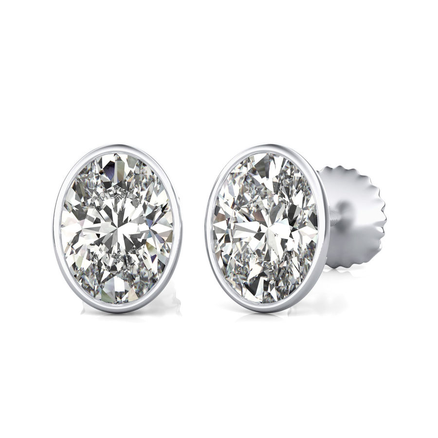 Bezel Stud Earrings