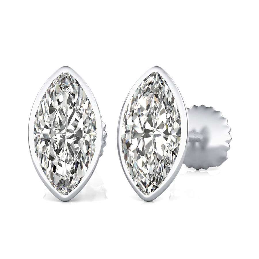 Bezel Stud Earrings