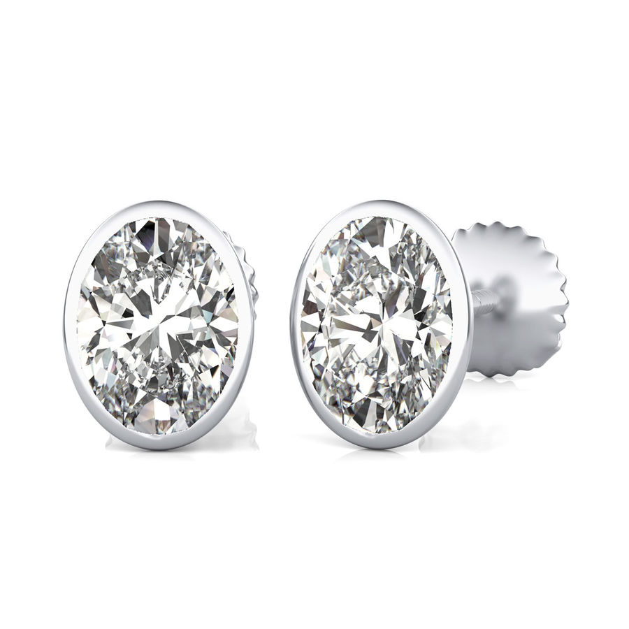 Bezel Stud Earrings