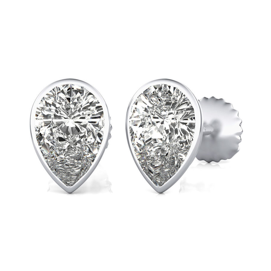 Bezel Stud Earrings