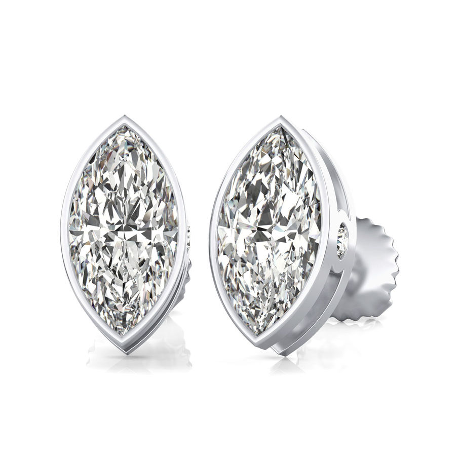 Bezel Stud Earrings