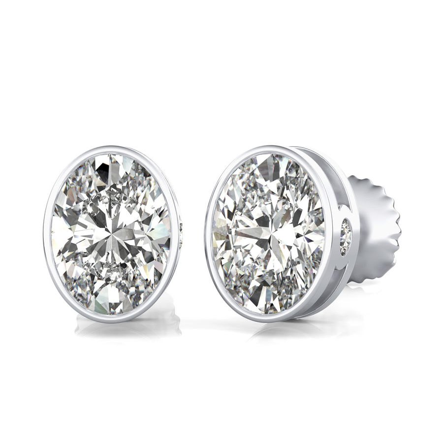 Bezel Stud Earrings