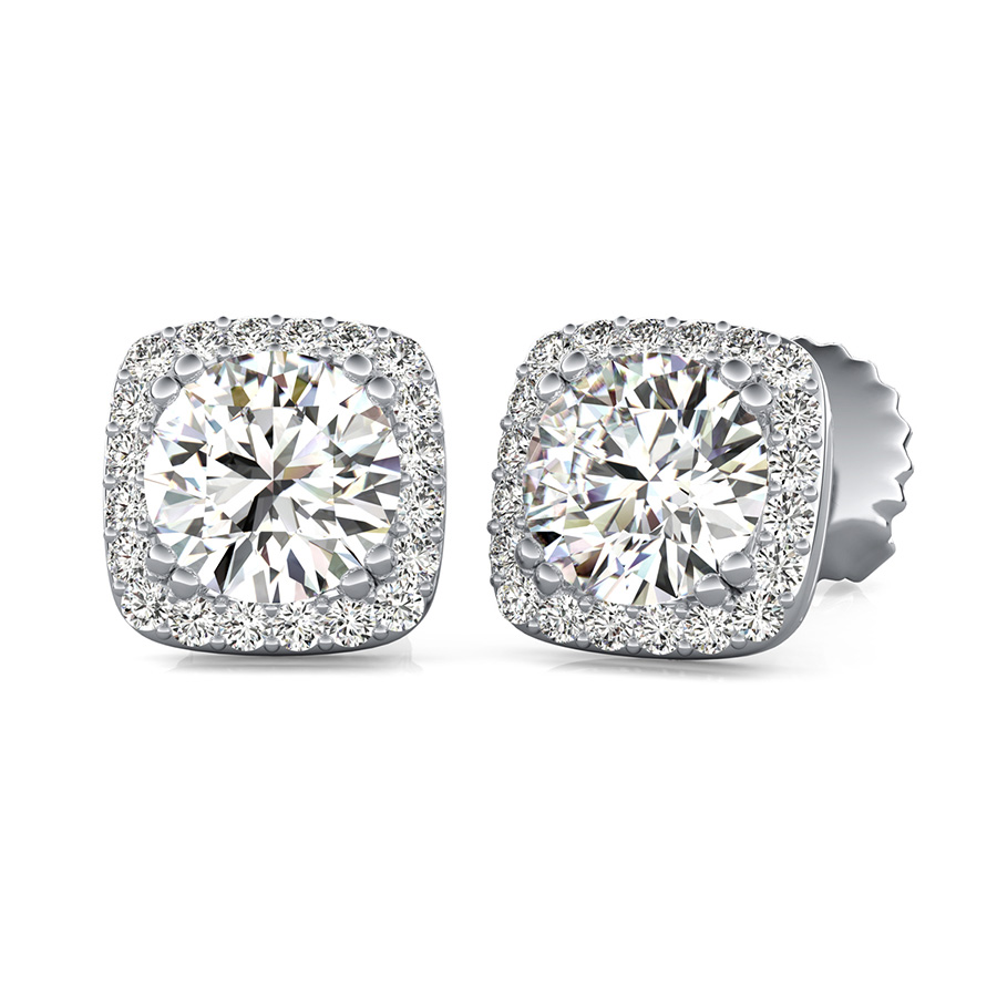 Square Halo Earrings