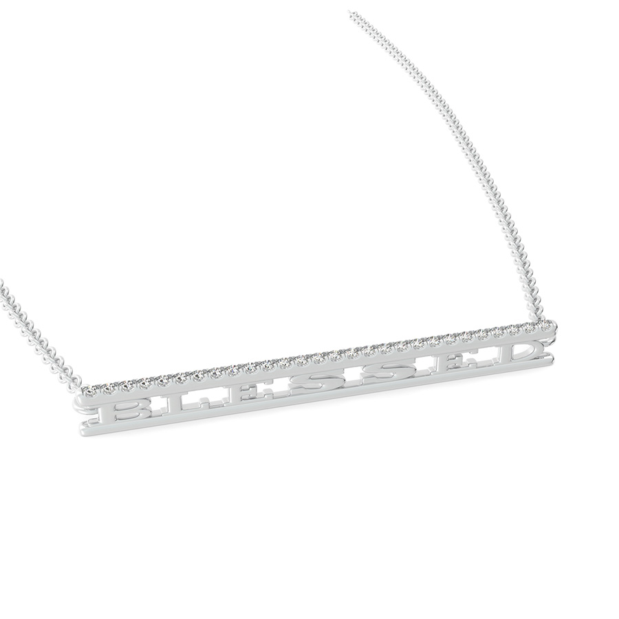 "BLESSED" Bar Pendant 
