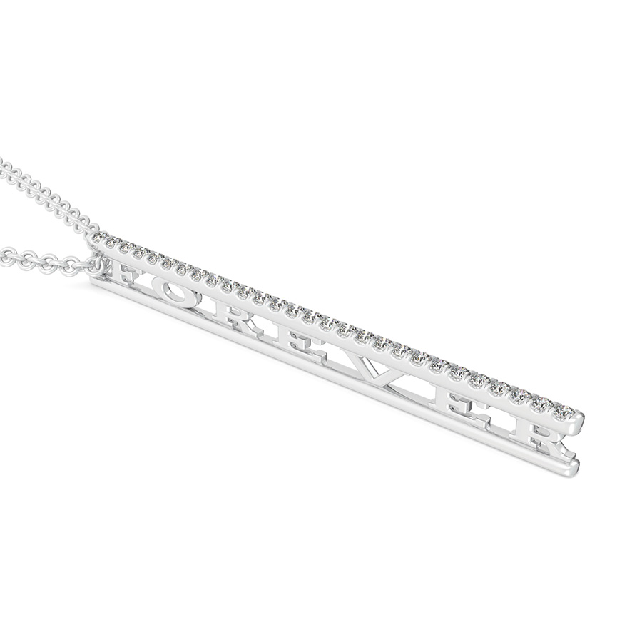 "FOREVER"  Drop Bar Pendant 