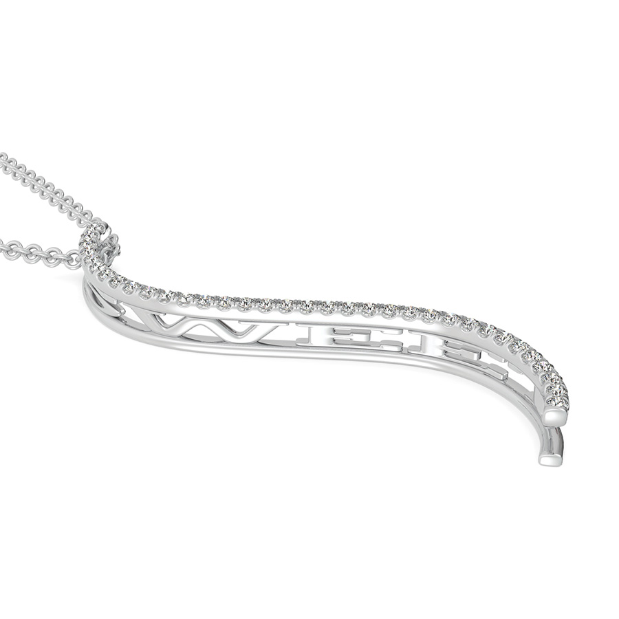 "SWEET" S-Curved Drop Bar Pendant 