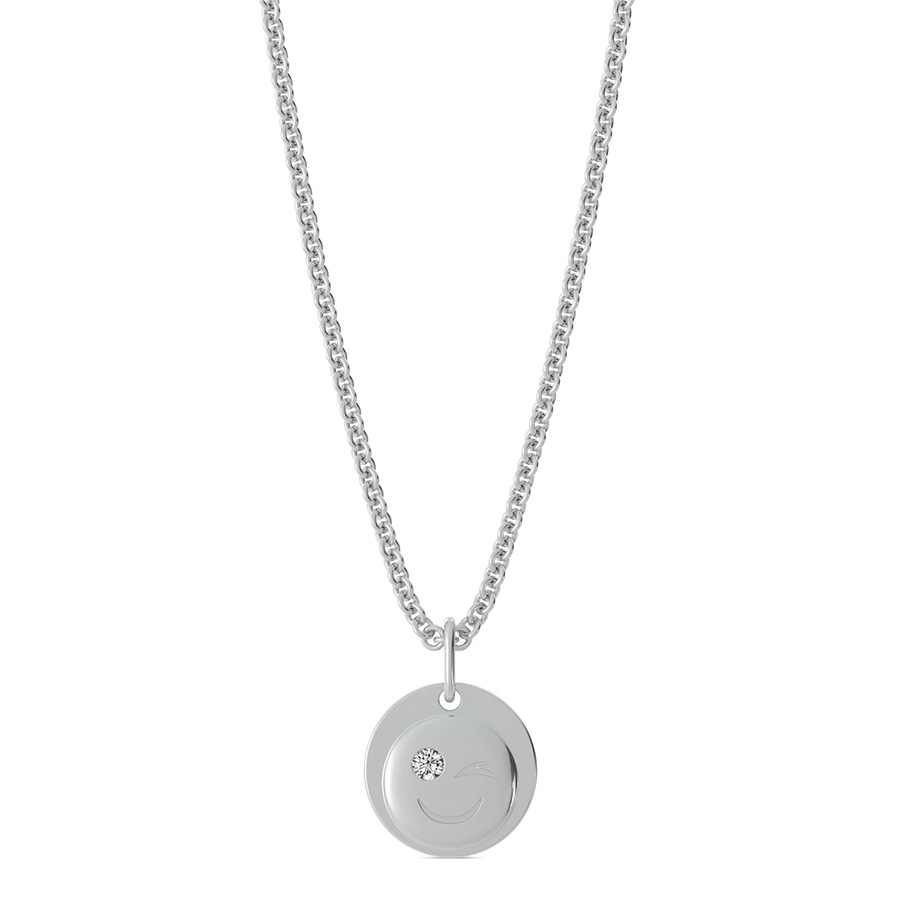 Wink Emoji Coin Pendant