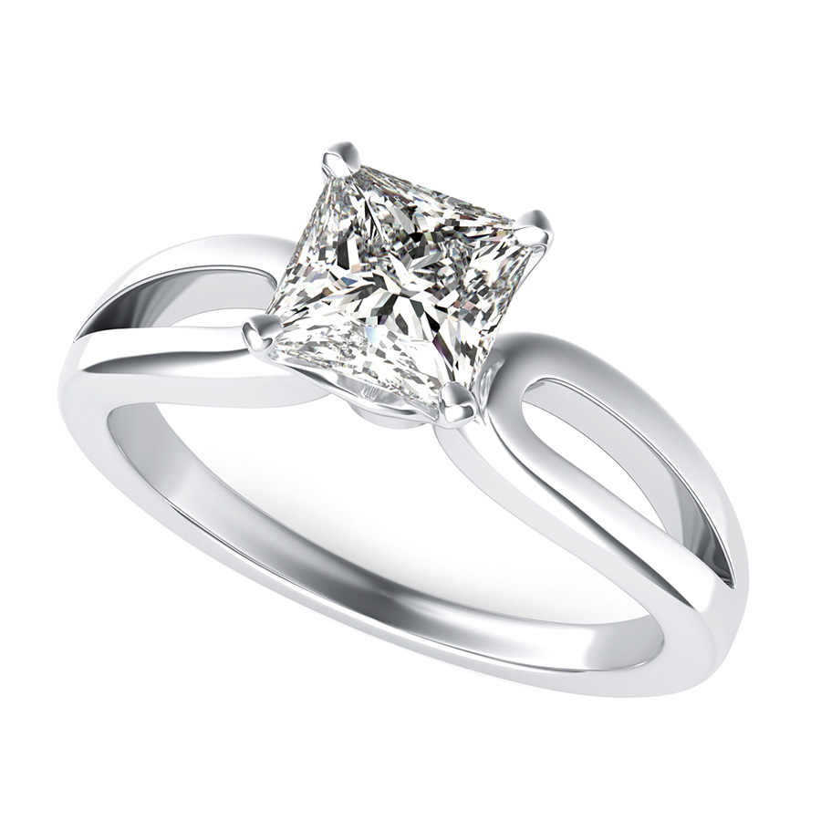 Victoria Royal Solitaire Infinity Split Shank Engagement Ring