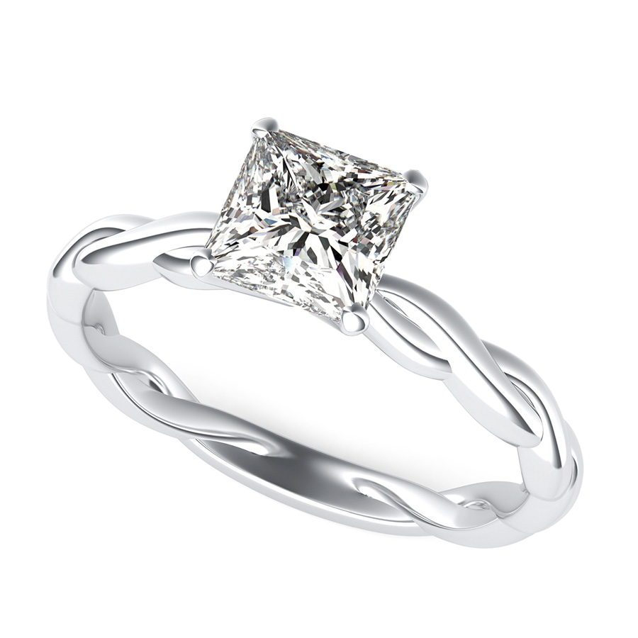 Marcela Twist Shank Solitaire Engagement Ring