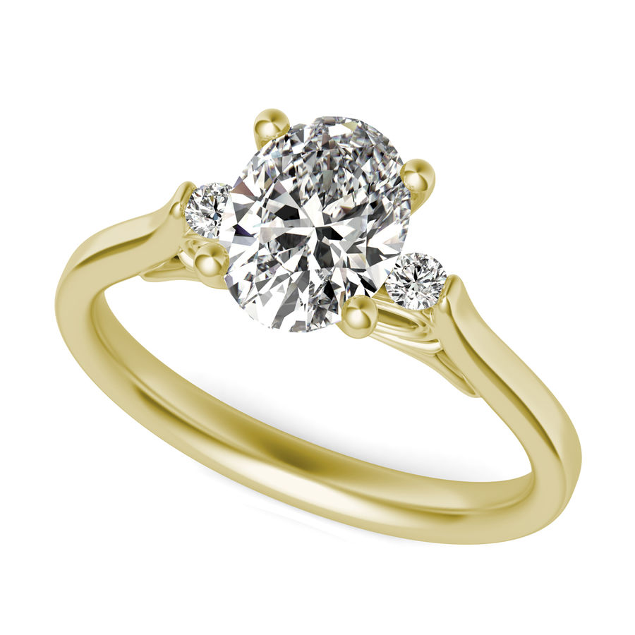 14Kt White Gold Three-Stone Engagement Ring With 1.63ct Lab-Grown
