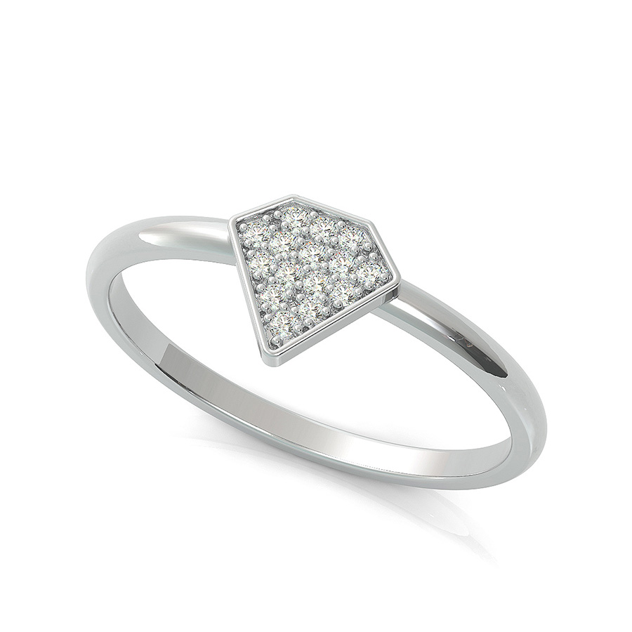 Diamond Shape Cluster Ring