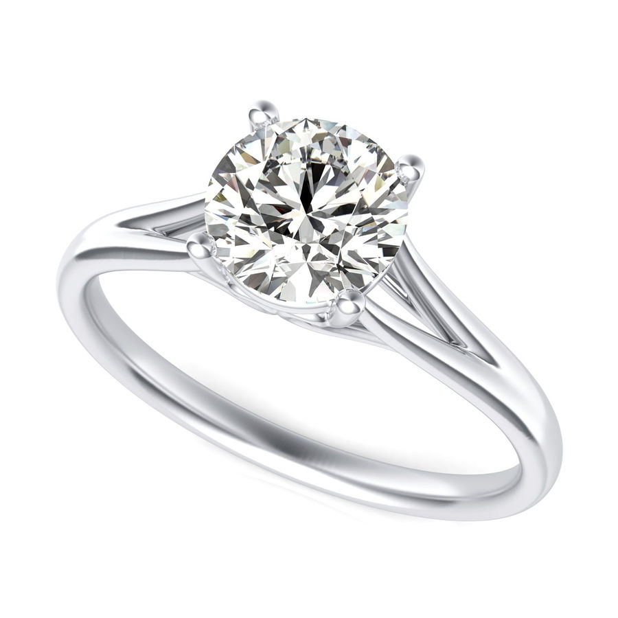 Cathedral Split Shank Solitaire Engagement Ring
