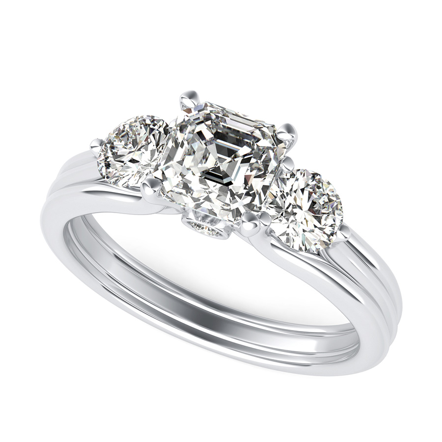 Hartine Three Stone Engagement Ring
