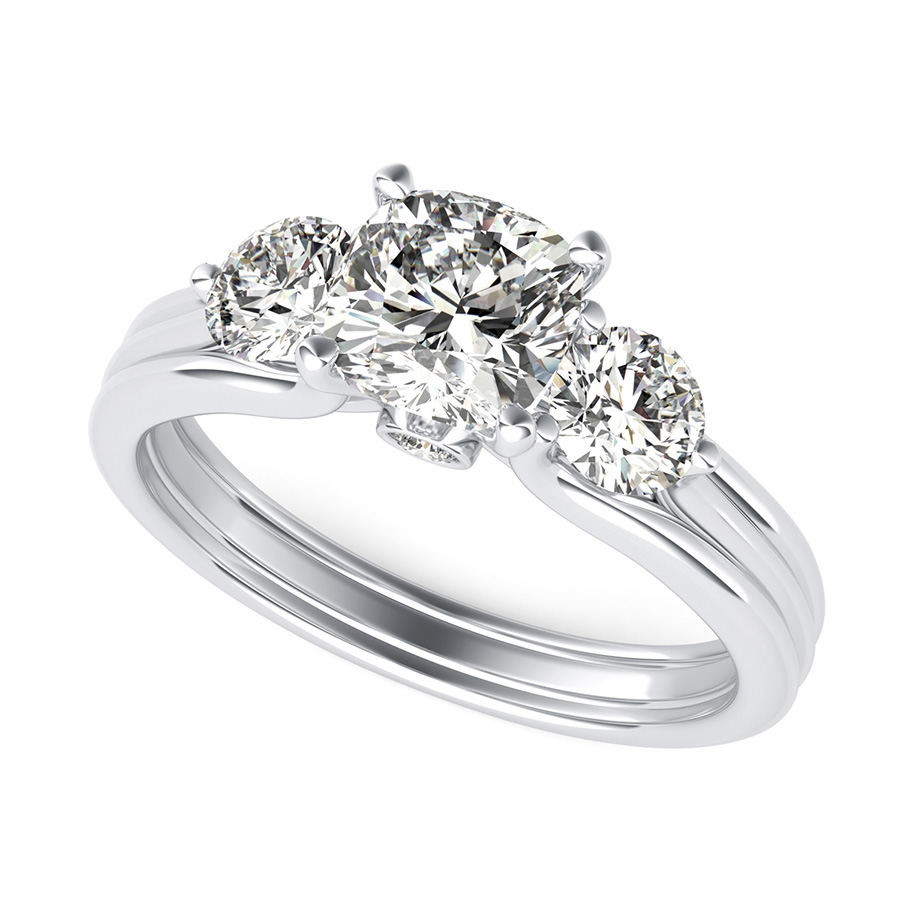 Hartine Three Stone Engagement Ring